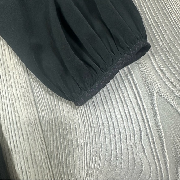 Thread Social Black Cowl Neck Long Sleeve Dress Purple Stitching Cocktail Party - Picture 2 of 8